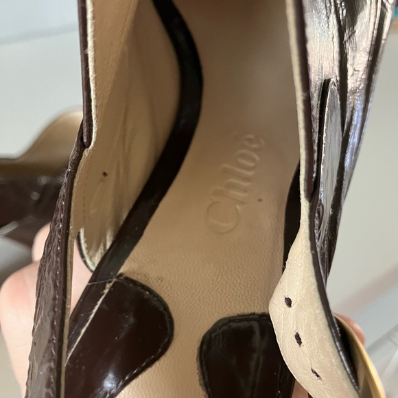 CHLOE’ STACKED HEEL SHOES - Picture 8 of 8